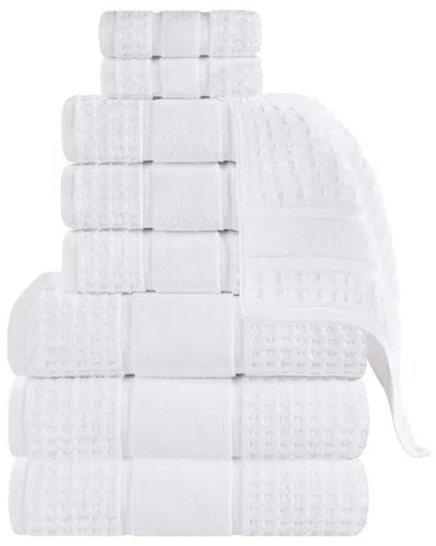 Superior 9pc Zero Twist Cotton Waffle Honeycomb Plush Soft Absorbent Towel Set