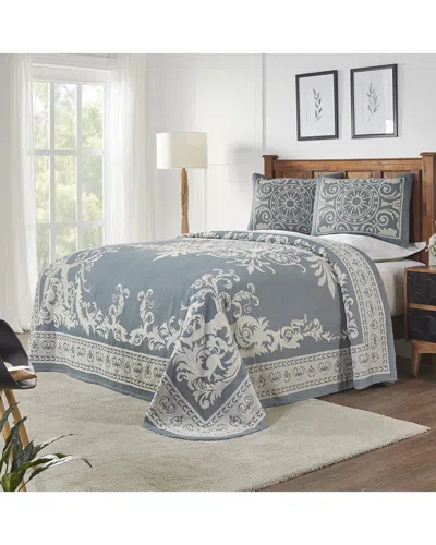 Superior Adalie Vintage Medallion Lightweight Woven Jacquard Oversized Bedspread Set In Blue