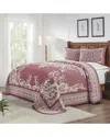 Superior Adalie Vintage Medallion Lightweight Woven Jacquard Oversized Bedspread Set In Red