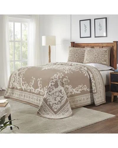 Superior Adalie Vintage Medallion Lightweight Woven Jacquard Oversized Bedspread Set In Taupe