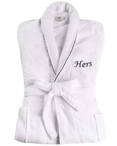 Superior Adult Unisex White Embroidered Highly Absorbent Fluffy Bathrobe