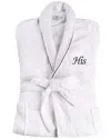 Superior Adult Unisex White Embroidered Highly Absorbent Fluffy Bathrobe