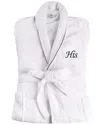Superior Adult Unisex White Embroidered Highly Absorbent Fluffy Bathrobe