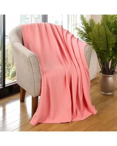 Superior All-season Chevron Cotton Throw Blanket In Pink