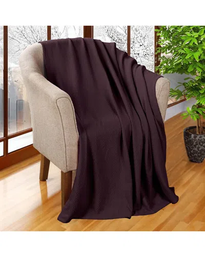 Superior All-season Chevron Cotton Throw Blanket In Burgundy