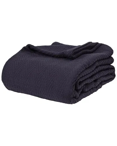 Superior All-season Chevron Ultra-soft Breathable Cotton Blanket In Black