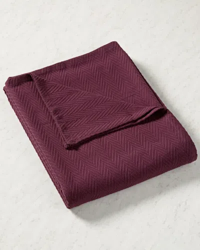 Superior All-season Chevron Ultra-soft Breathable Cotton Blanket In Purple