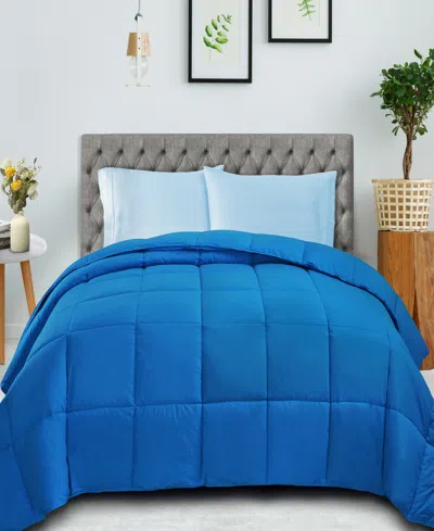 Superior All Season Down Alternative Reversible Comforter, California King In Aster Blue