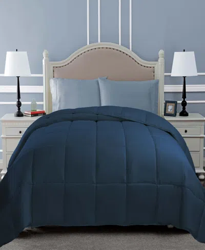 Superior All Season Down Alternative Reversible Comforter, California King In Blue