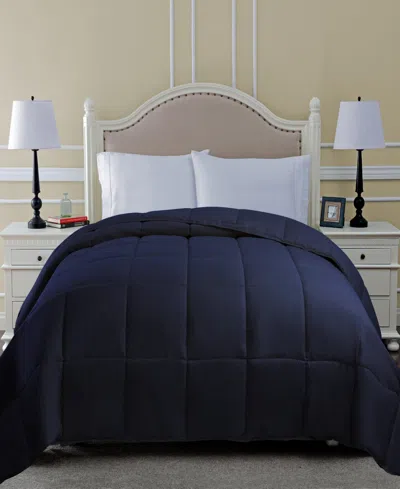Superior All Season Down Alternative Reversible Comforter, California King In Navy Blue