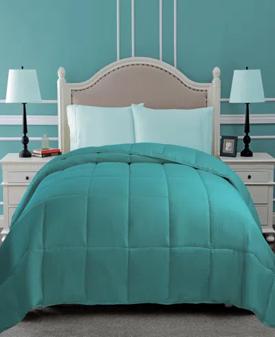 Superior All Season Down Alternative Reversible Comforter, California King In Turquoise