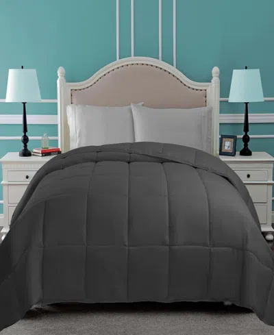 Superior All Season Down Alternative Reversible Comforter, King In Grey