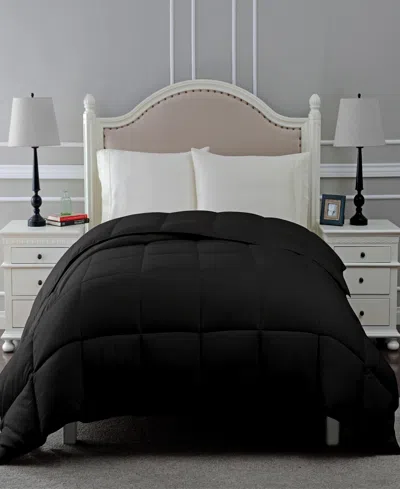 Superior All Season Down Alternative Reversible Comforter, Twin Xl In Black