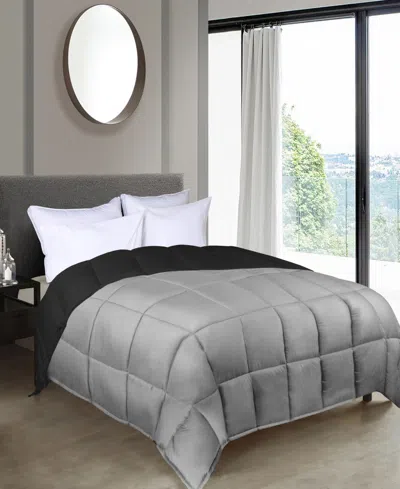 Superior All Season Reversible Comforter, California King In Black-grey
