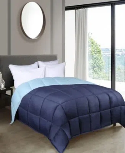 Superior All Season Reversible Comforter Collection In Navy-light Blue