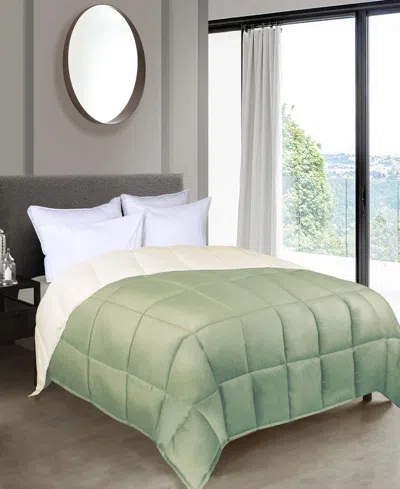 Superior All Season Reversible Comforter, Twin Xl In Green