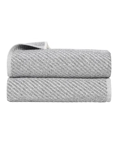 Superior Amelia Cotton 2-piece Bath Sheet Set In Charcoal