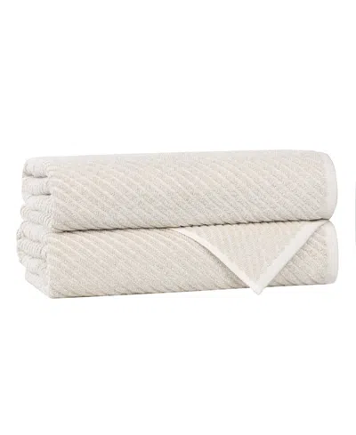 Superior Amelia Cotton 2-piece Bath Towel Set In Beige
