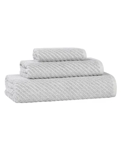 Superior Amelia Cotton 3-piece Towel Set In Platinum