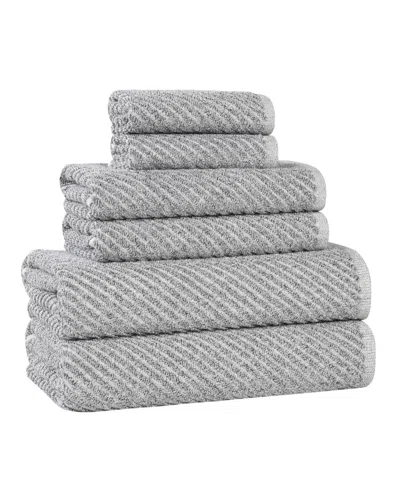 Superior Amelia Cotton 6-piece Towel Set In Charcoal