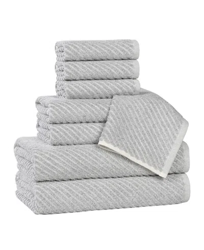 Superior Amelia Cotton 8-piece Towel Set In Platinum
