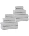 Superior Amelia Medium Weight Diagonal Stripes 12pc Towel Set