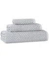 Superior Amelia Medium Weight Diagonal Stripes 3pc Towel Set