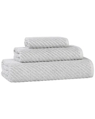 SUPERIOR SUPERIOR AMELIA MEDIUM WEIGHT DIAGONAL STRIPES 3PC TOWEL SET