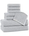 Superior Amelia Medium Weight Diagonal Stripes 8pc Towel Set