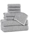 Superior Amelia Medium Weight Diagonal Stripes 8pc Towel Set