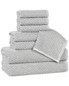 Superior Amelia Medium Weight Diagonal Stripes 8pc Towel Set