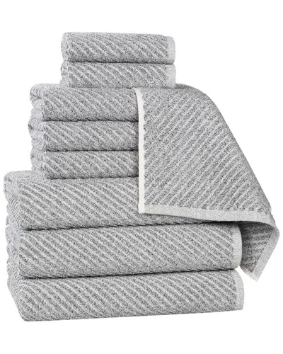 Superior Amelia Medium Weight Diagonal Stripes 9pc Towel Set