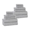 Superior Amlia Collection | 80% Cotton 20% Viscose 12-pc. Quick Dry Solid Bath Towel Set In Black