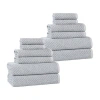 Superior Amlia Collection | 80% Cotton 20% Viscose 12-pc. Quick Dry Solid Bath Towel Set In Blue