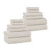Superior Amlia Collection | 80% Cotton 20% Viscose 12-pc. Quick Dry Solid Bath Towel Set In Sand