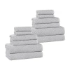 Superior Amlia Collection | 80% Cotton 20% Viscose 12-pc. Quick Dry Solid Bath Towel Set In Silver
