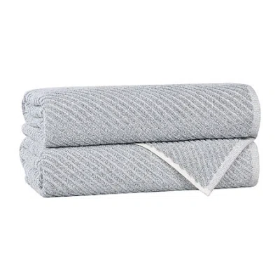 Superior Amlia Collection | 80% Cotton 20% Viscose 2-pc. Quick Dry Bath Towel In Blue