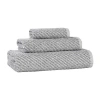 Superior Amelia Medium Weight Diagonal Stripes 3pc Towel Set In Gray