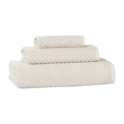 Superior Amlia Collection | 80% Cotton 20% Viscose 3-pc. Quick Dry Solid Bath Towel Set In Sand