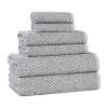 Superior Amlia Collection | 80% Cotton 20% Viscose 6-pc. Quick Dry Solid Bath Towel Set In Black