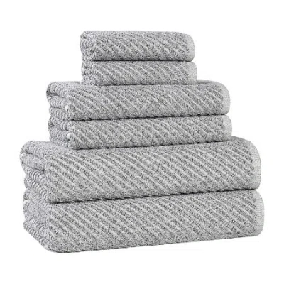 Superior Amlia Collection | 80% Cotton 20% Viscose 6-pc. Quick Dry Solid Bath Towel Set In Black