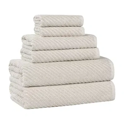 Superior Amlia Collection | 80% Cotton 20% Viscose 6-pc. Quick Dry Solid Bath Towel Set In Sand