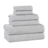 Superior Amlia Collection | 80% Cotton 20% Viscose 6-pc. Quick Dry Solid Bath Towel Set In Silver