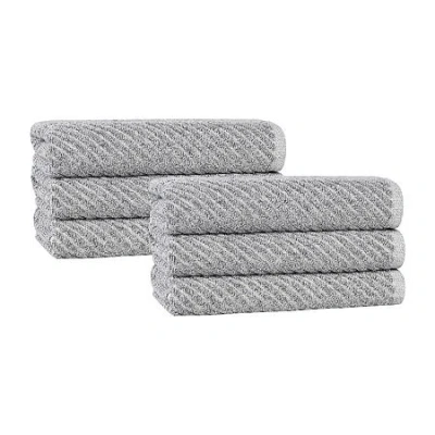 Superior Amlia Collection | 80% Cotton 20% Viscose 6-pc. Solid Hand Towel In Black