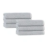 Superior Set Of 6 Amelia Medium Weight Diagonal Stripes Hand Towels In Gray