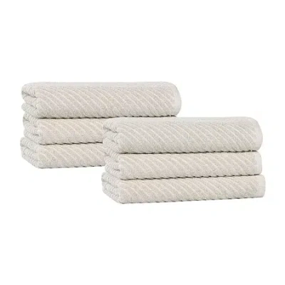 Superior Amlia Collection | 80% Cotton 20% Viscose 6-pc. Solid Hand Towel In Sand