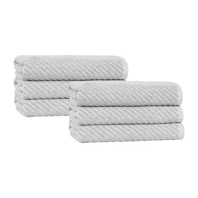 Superior Amlia Collection | 80% Cotton 20% Viscose 6-pc. Solid Hand Towel In Silver