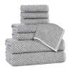 Superior Amlia Collection | 80% Cotton 20% Viscose 8-pc. Quick Dry Solid Bath Towel Set In Black