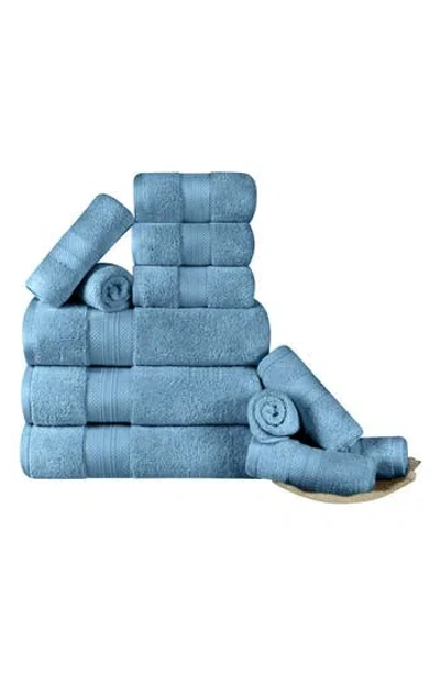 Superior Aria 12-piece Turkish Cotton Towel Set In Blue