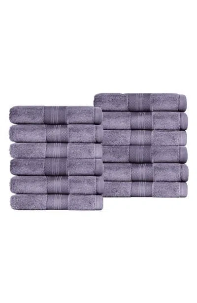 Superior Aria 12-piece Turkish Cotton Washcloths In Purple